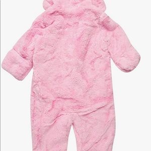 Jessica Simpson Baby Girls Warm and Fluffy Faux Fur Pram with Character Hood